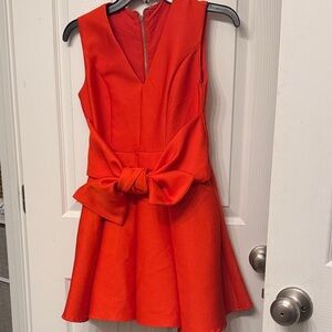 DO+BE Bright Red Bow-Front Fit & Flare Mini Dress